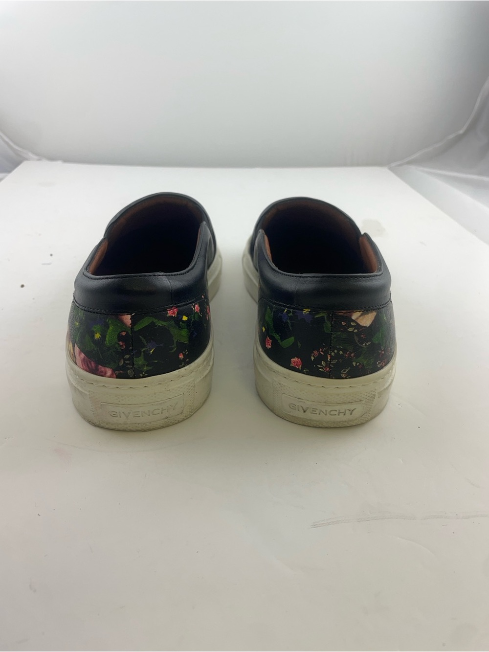 Givenchy Black Floral Leather Slip-On Sneakers - Picture 4 of 5